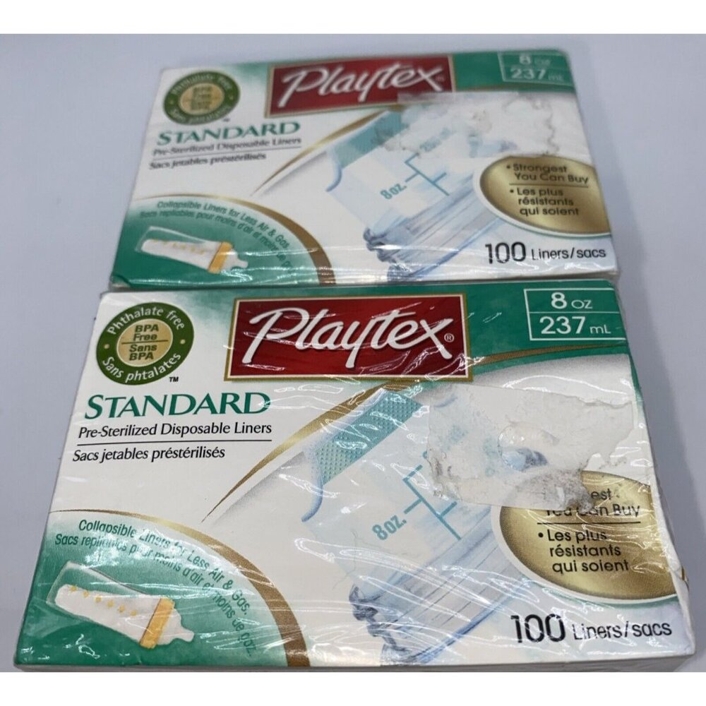 200 Playtex Standard Baby Bottle Pre-Sterilized Disposable Liners 8 oz Sealed